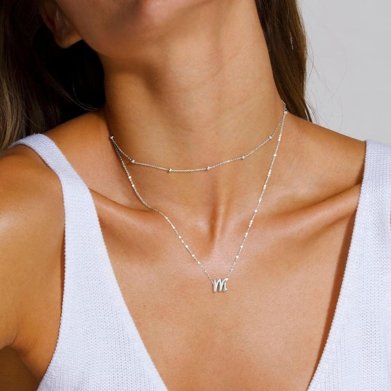 Yoosteel Valentines Gifts for Women - Layered Initial Necklaces for Women Trendy 14K Gold Plated Letter A-Z Necklace Gold/Silver Initial Necklace Stack Birthday Gifts for Teen Girls Jewelry - Image 2